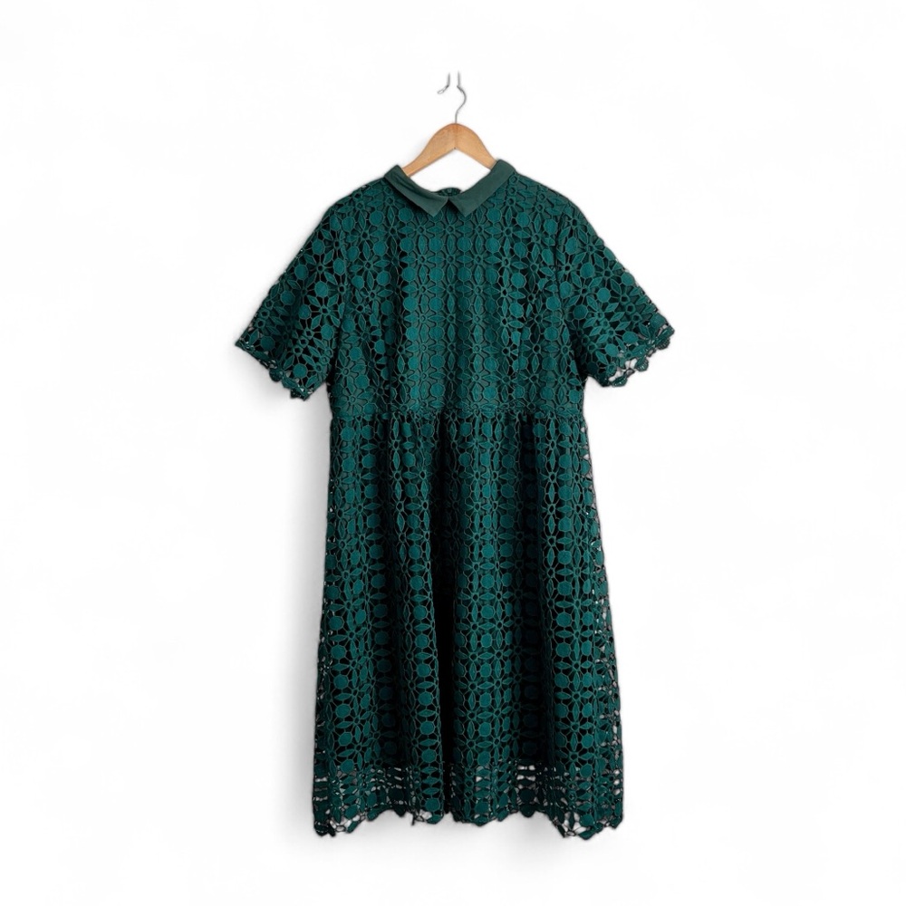 JessaKae Emerald Green Lace Midi Dress